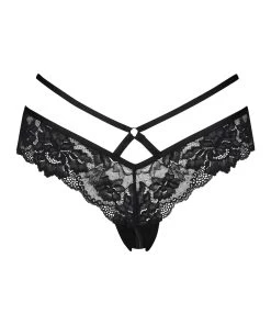 Brazilian Met Open Kruis Sosha - Zwart -Lingerie Verkoop 155089 5