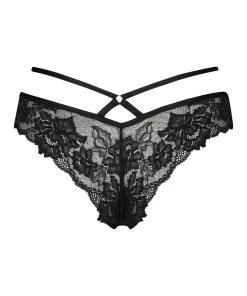 Brazilian Met Open Kruis Sosha - Zwart -Lingerie Verkoop 155089 6