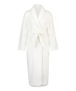 Lange Badjas Fleece Rib - Wit -Lingerie Verkoop 169369 5