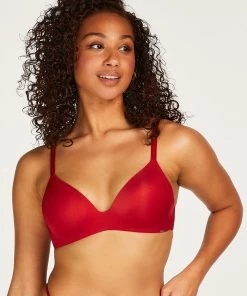 Voorgevormde Push-up Bh Zonder Beugel Mona - Rood