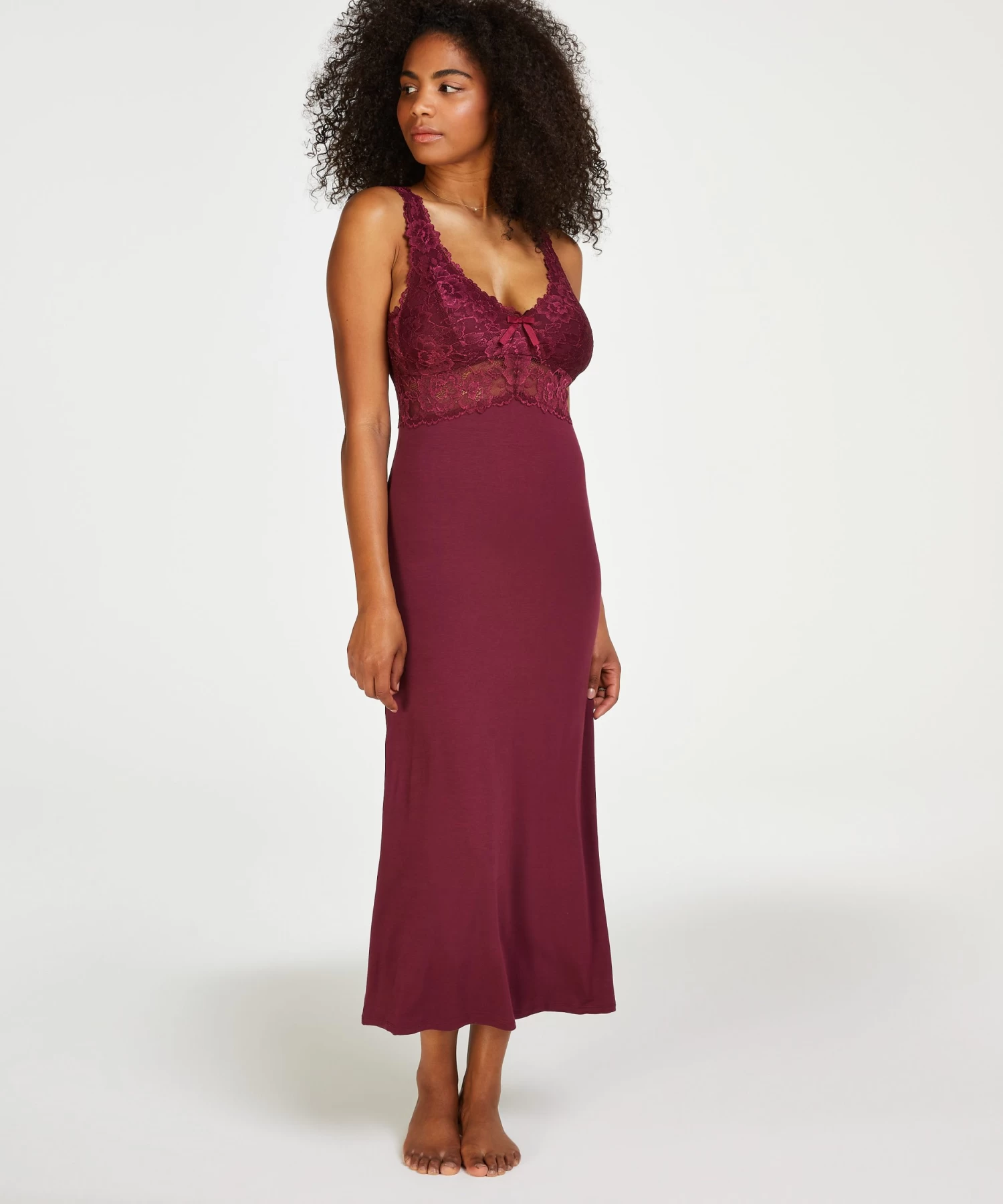 Slipdress Nora Lace Long - Rood 3 Slipdress Nora Lace Long - Rood