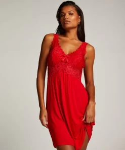 Slipdress Nora Lace - Rood