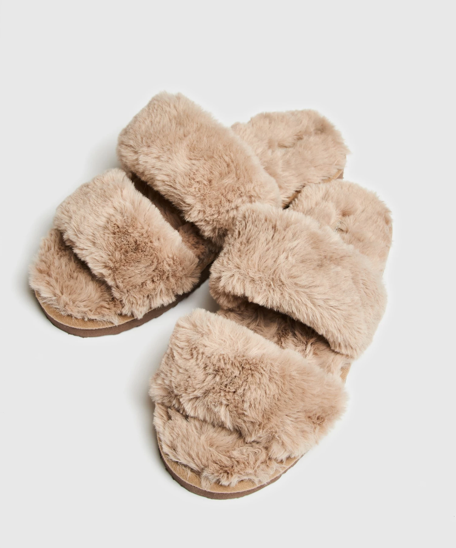 Slippers Fake Fur - Bruin 4 Slippers Fake Fur - Bruin - Afbeelding 2