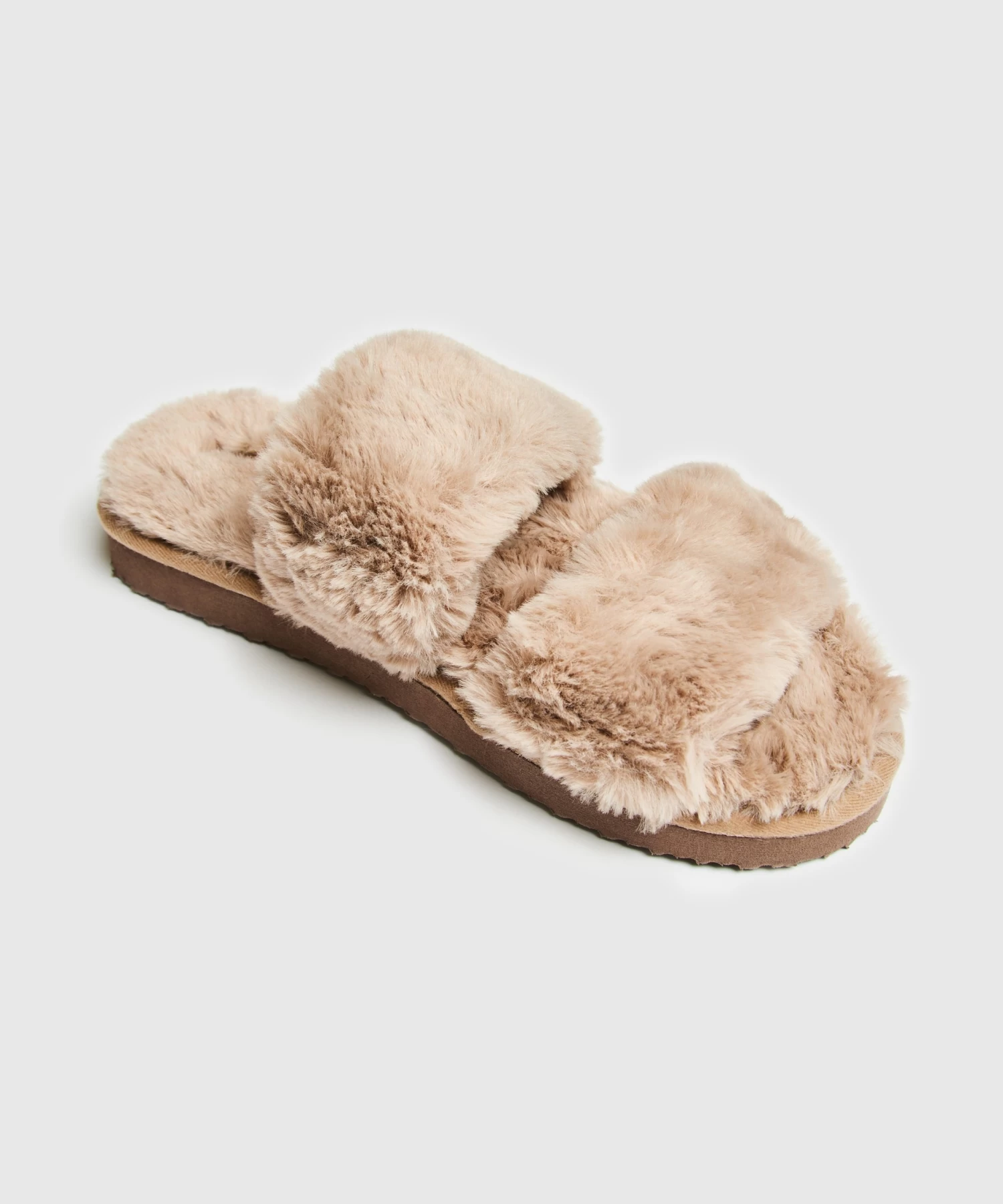 Slippers Fake Fur - Bruin 5 Slippers Fake Fur - Bruin - Afbeelding 3