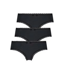 3-pack Brazilian Short Katoen Georgia - Zwart -Lingerie Verkoop 185896 5