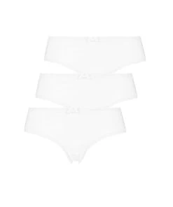 3-pack Brazilian Short Katoen Georgia - Wit -Lingerie Verkoop 185897 5