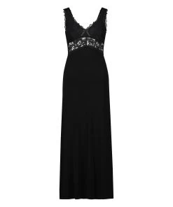 Slipdress Nora Lace Long - Zwart -Lingerie Verkoop 186046 5