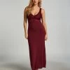 Slipdress Nora Lace Long - Rood