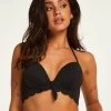 Voorgevormde Push-up Beugel Bikinitop Scallop Cup A - E - Zwart -Lingerie Verkoop 191272 1