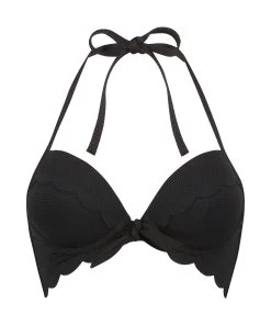 Voorgevormde Push-up Beugel Bikinitop Scallop Cup A - E - Zwart -Lingerie Verkoop 191272 5