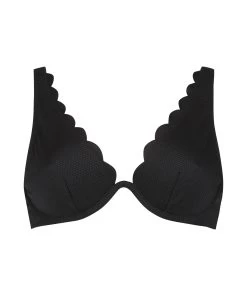Niet-voorgevormde Beugel Bikinitop Scallop - Zwart 12 Niet-voorgevormde Beugel Bikinitop Scallop - Zwart -Lingerie Verkoop 191512 5