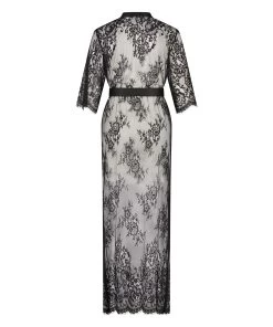 Lange Kimono Allover Lace - Zwart -Lingerie Verkoop 191638 6