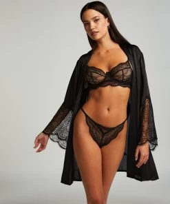 Kimono Satin - Zwart -Lingerie Verkoop 192552 3
