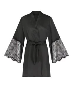 Kimono Satin - Zwart -Lingerie Verkoop 192552 5