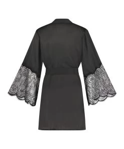 Kimono Satin - Zwart -Lingerie Verkoop 192552 6