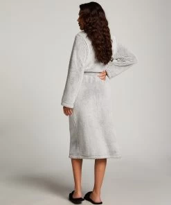 Lange Badjas Fleece - Grijs -Lingerie Verkoop 199158 4