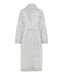 Lange Badjas Fleece - Grijs -Lingerie Verkoop 199158 6