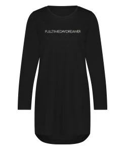 Nachthemd Ronde Hals - Zwart -Lingerie Verkoop 199203 5