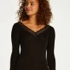Pyjamatop Lange Mouwen Jersey - Zwart -Lingerie Verkoop 199829 1