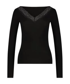 Pyjamatop Lange Mouwen Jersey - Zwart -Lingerie Verkoop 199829 5