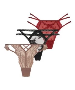 3-pack Strings Yakira - Bruin -Lingerie Verkoop 200820 5