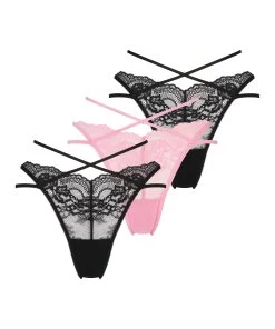 3-pack Strings Amala - Roze -Lingerie Verkoop 200826 5