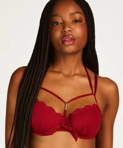 Voorgevormde Beugel Bikinitop Scallop - Rood