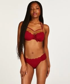 Voorgevormde Beugel Bikinitop Scallop - Rood -Lingerie Verkoop 200922 3