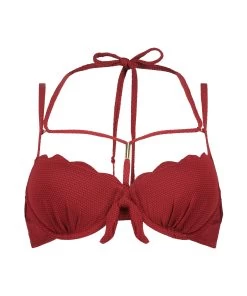 Voorgevormde Beugel Bikinitop Scallop - Rood -Lingerie Verkoop 200922 5