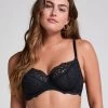 Niet-voorgevormde Beugel Bh Marine - Zwart -Lingerie Verkoop 200994 1