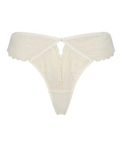 Hoog Uitgesneden String Wies - Wit -Lingerie Verkoop 201221 5