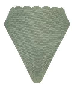 Hoog Uitgesneden Bikinibroekje Scallop - Groen -Lingerie Verkoop 201261 5