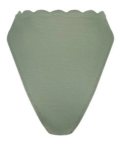 Hoog Uitgesneden Bikinibroekje Scallop - Groen -Lingerie Verkoop 201261 6