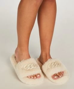Slippers Fake Fur - Beige