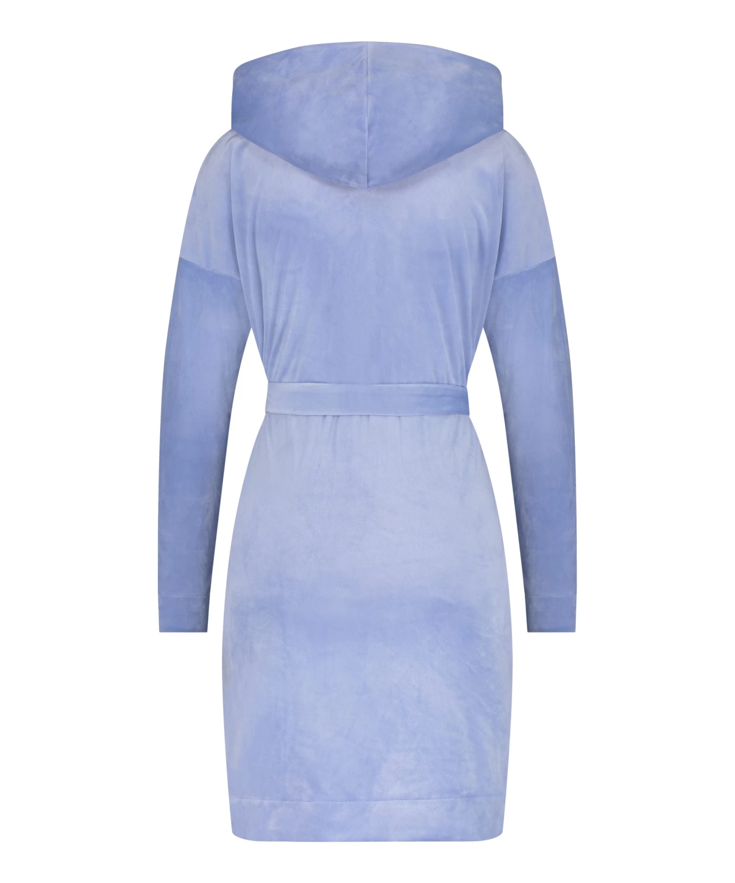 Korte Badjas Velours - Blauw 7 Korte Badjas Velours - Blauw - Afbeelding 5