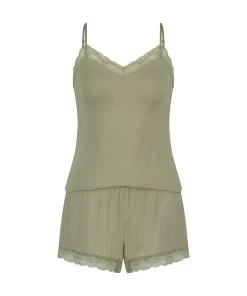 Korte Pyjamaset Cami - Groen -Lingerie Verkoop 201671 5