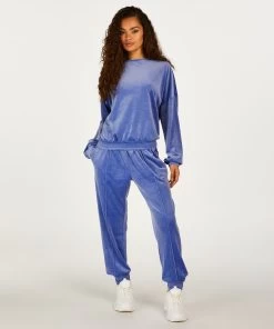 Petite Joggingbroek Velours - Blauw