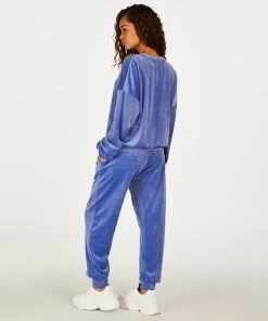 Tall Joggingbroek Velours - Blauw -Lingerie Verkoop 201701 4