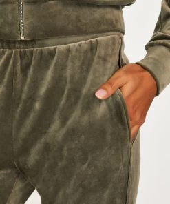 Petite Joggingbroek Velours - Groen -Lingerie Verkoop 201704 2