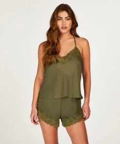 Cami Top Satin - Groen -Lingerie Verkoop 201714 3