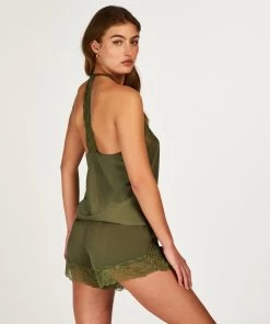 Cami Top Satin - Groen -Lingerie Verkoop 201714 4