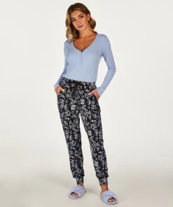 Petite Pyjamabroek Painted Leopard - Zwart