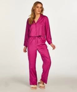 Jacket Lange Mouwen Satijn - Roze -Lingerie Verkoop 201813 3