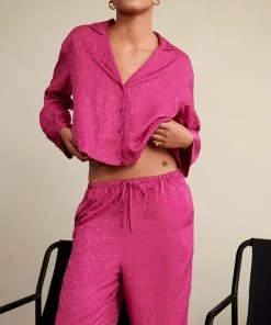 Jacket Lange Mouwen Satijn - Roze