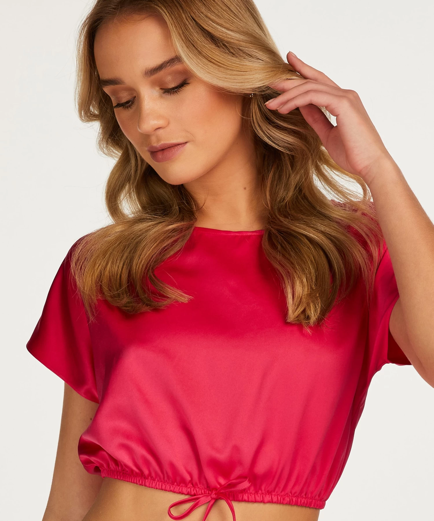 Crop Top Satin - Roze 3 Crop Top Satin - Roze