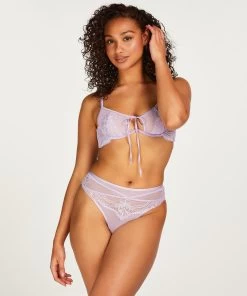 Hoog Uitgesneden String Hallie - Paars