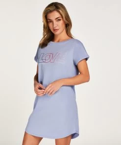 Nachthemd Ronde Hals - Blauw