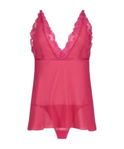 Babydoll Chiffon Lace - Roze 10 Babydoll Chiffon Lace - Roze -Lingerie Verkoop 202338 5