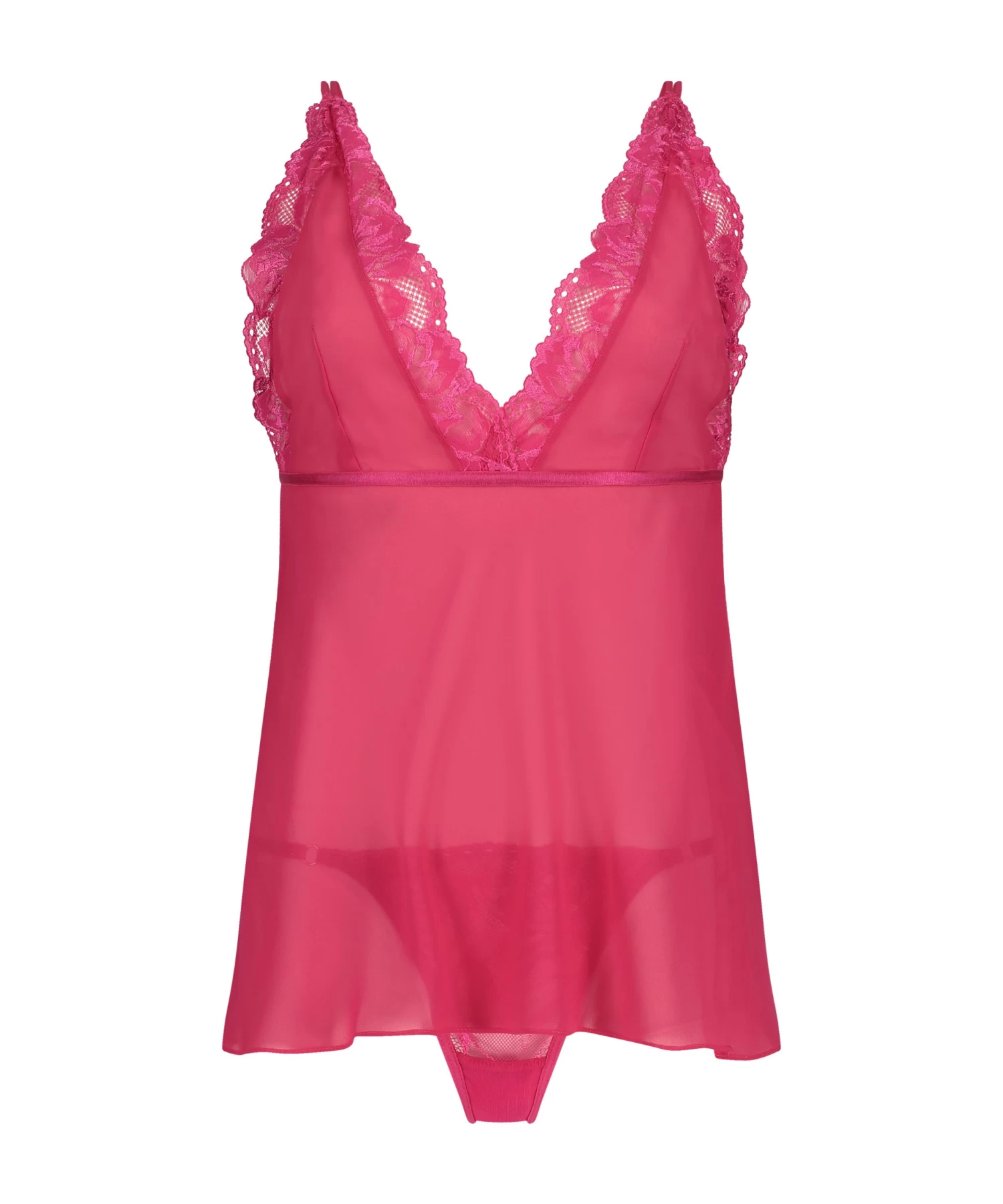 Babydoll Chiffon Lace - Roze 6 Babydoll Chiffon Lace - Roze - Afbeelding 4