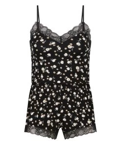 Korte Pyjamaset Cami - Zwart -Lingerie Verkoop 202355 5
